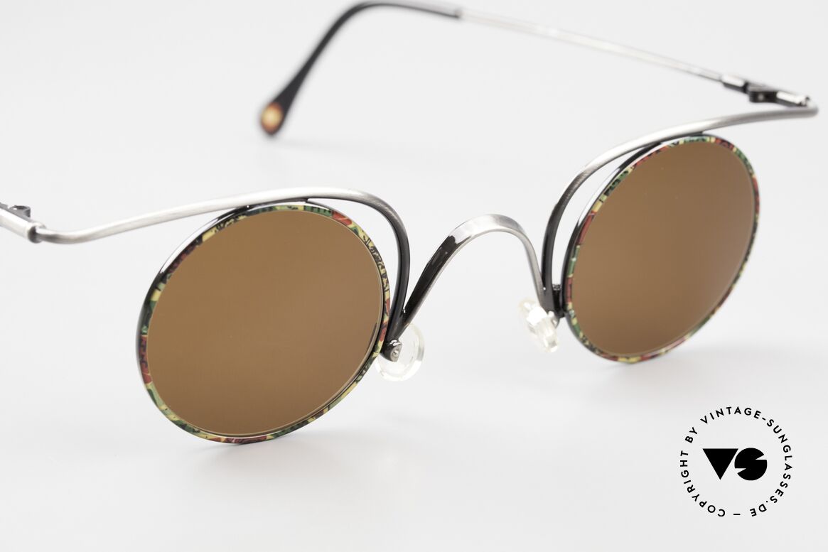 Casanova LC32 Runde Sonnenbrille Crazy, ungetragen mit braunen Sonnengläsern; 100% UV Schutz, Passend für Herren und Damen