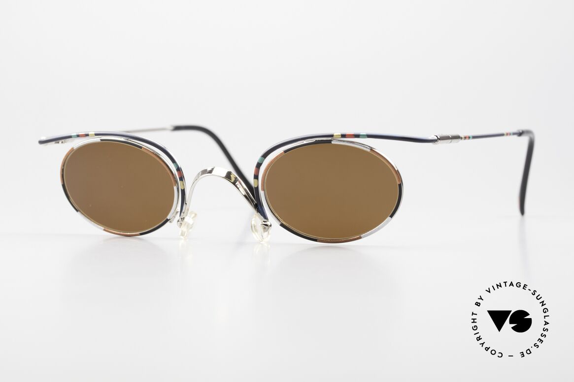 Casanova LC31 Ovale Sonnenbrille 1990er, ovale Casanova LC-31 Sonnenbrille; Gr. 42/30, col. 02, Passend für Herren und Damen