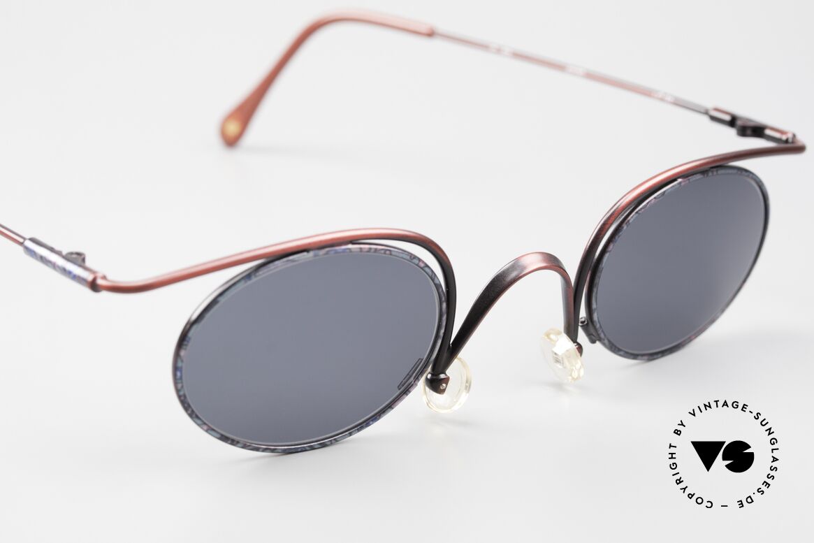 Casanova LC31 90er Sonnenbrille Crazy Oval, ungetragen mit grauen Sonnengläsern; 100% UV Schutz, Passend für Herren und Damen