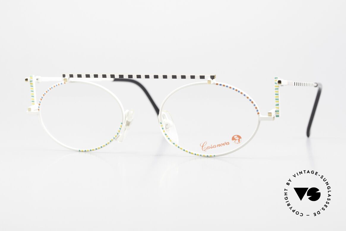 Casanova RVC4 Geometrische Brille Bauhaus, ovale Casanova Brille, Mod. RVC-4, Gr. 48/20, color 02, Passend für Herren und Damen