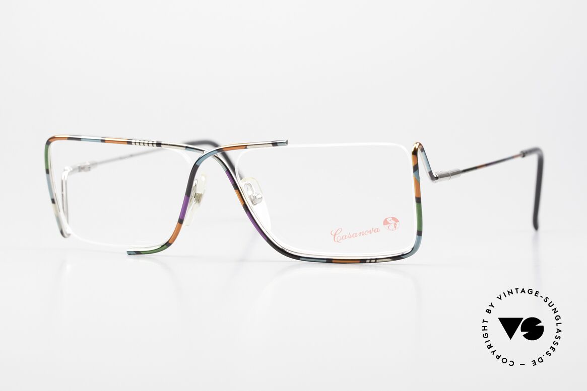 Casanova FC31 Futurismus Kunstbrille 90er, Casanova vintage Brille, FC-31, Gr. 52/22, color 03, Passend für Herren und Damen