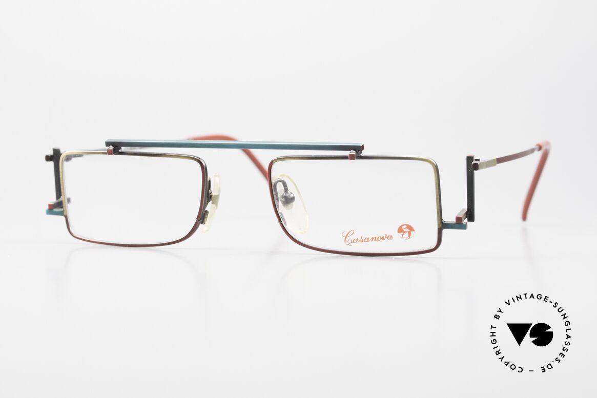Casanova RVC3 De Stijl Architekten Brille, eckige Casanova Brille, Mod. RVC3, Gr. 48/22, col. 02, Passend für Herren und Damen