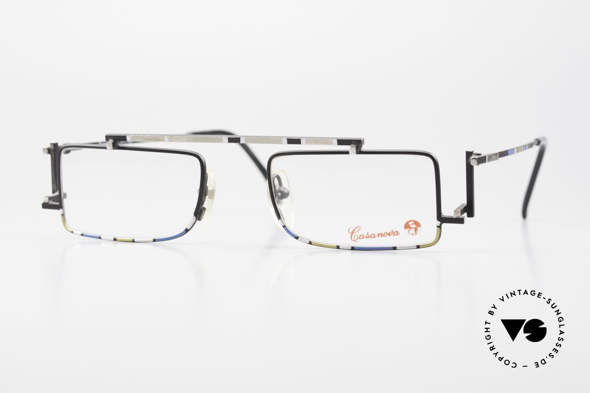 Casanova RVC3 Puristische Brille Geometrie, eckige Casanova Brille, Mod. RVC3, Gr. 48/22, col. 03, Passend für Herren und Damen