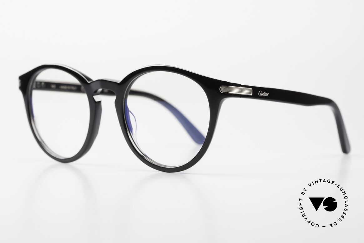 Cartier Panto C Herrenbrille Und Damenbrille, CT0018O, Gr. 49/21, col 004 schwarz / ruthenium, Passend für Herren und Damen