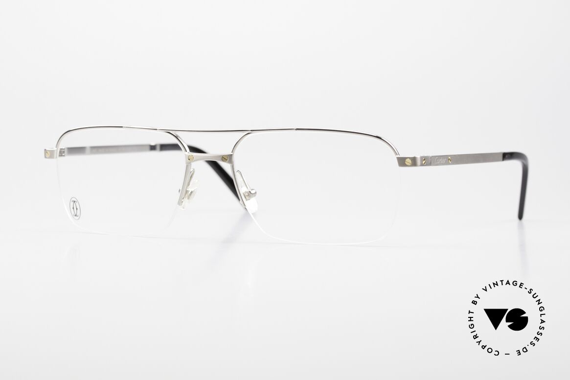 Cartier Semi T-Eye Titanfassung Nylor Halbrand, Cartier Herrenbrille der Semi T-Eye Collection, Passend für Herren