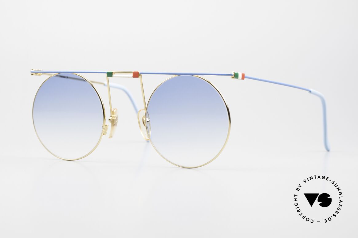 Casanova MTC 7 Kunstbrille Italienische Flagge, runde 90er Casanova vintage Kunst-Sonnenbrille, Passend für Herren und Damen