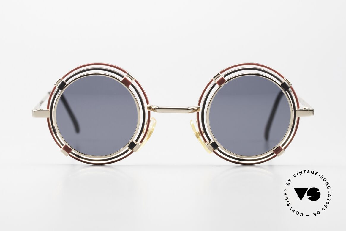 Casanova MTC 1 Runde Brille 24kt Vergoldet, runde 90er Casanova vintage Kunst-Sonnenbrille, Passend für Herren und Damen