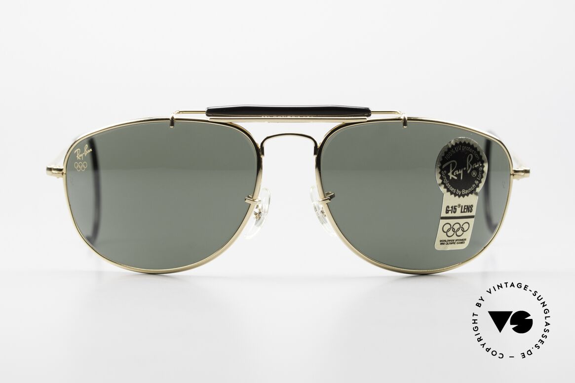Ray Ban Sport Metal 1992 Rare Olympic Series B&L USA, Größe 61°15 mit legendären G-15 B&L Mineralgläsern, Passend für Herren