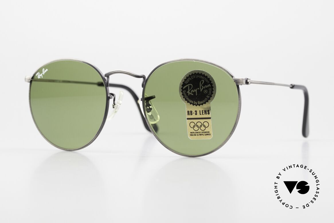 Ray Ban Round Metal 49 Runde Vintage Sonnenbrille, runde Bausch&Lomb RAY-BAN USA vintage Brille, Passend für Herren und Damen