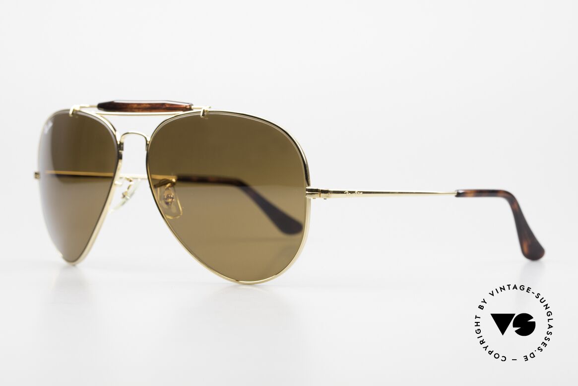 Ray Ban Outdoorsman II Tortuga Deep Groove Frame, Rahmen 24kt vergoldet mit "Schildpatt"-Applikationen, Passend für Herren