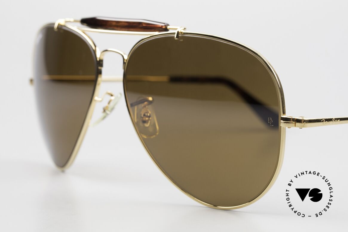 Ray Ban Outdoorsman II Tortuga Deep Groove Frame, teure B&L Gläser sind leicht verspiegelt und gehärtet, Passend für Herren