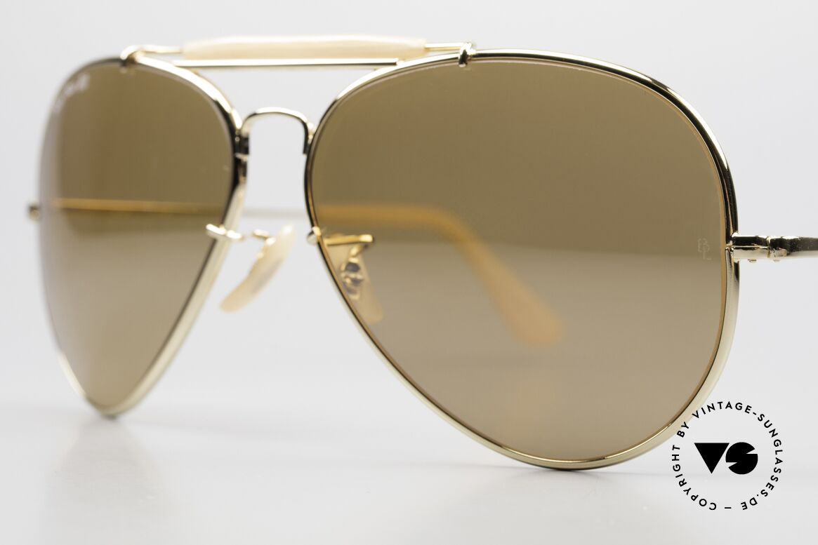 Ray Ban The General 62mm RB50 Mirrored B&L Lenses, 24kt vergoldet & mit verspiegelten RB50 Gläsern, Passend für Herren