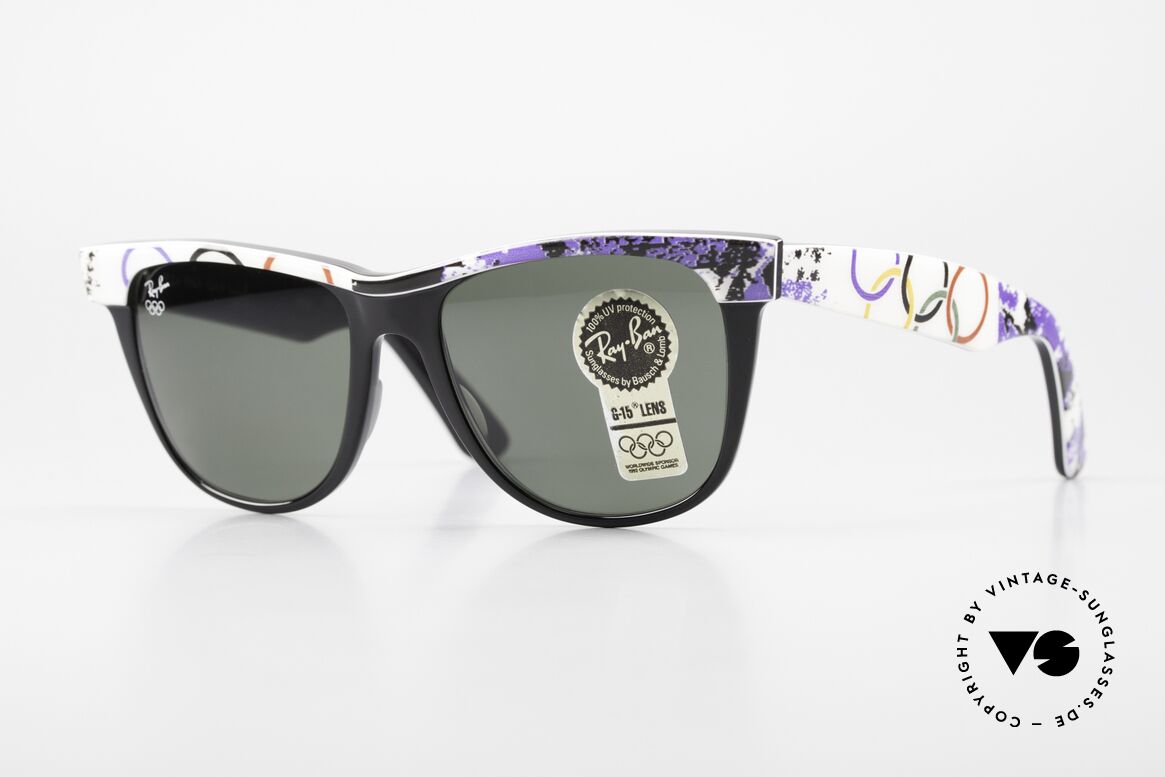 Ray Ban Wayfarer II Olympia Brille 1964 Insbruck, limitierte Ray-Ban USA vintage Wayfarer Sonnenbrille, Passend für Herren und Damen