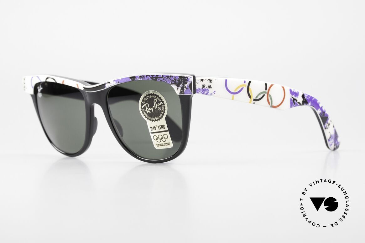 Ray Ban Wayfarer II Olympia Brille 1964 Insbruck, B&L Bausch&Lomb Qualitätsgläser (100% UV-Schutz), Passend für Herren und Damen