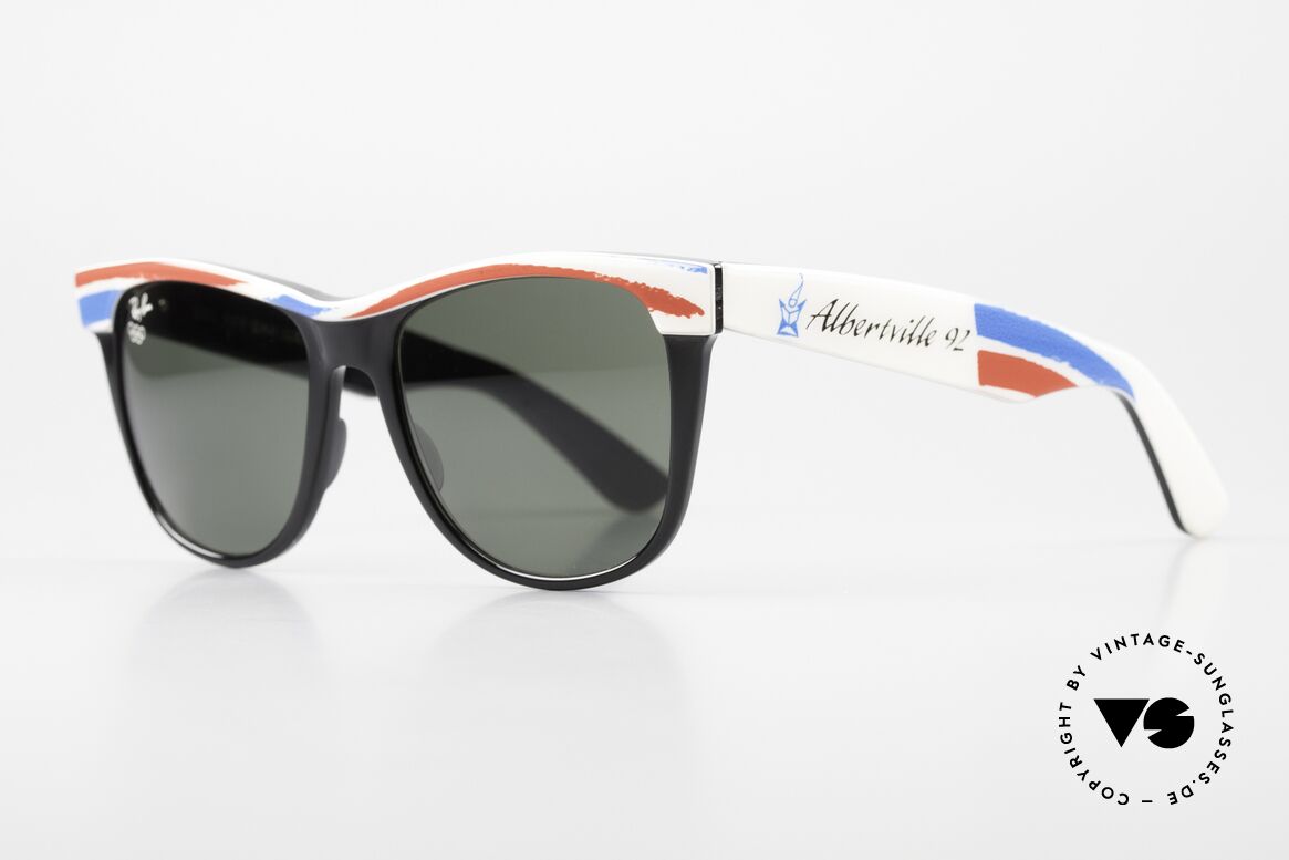 Ray Ban Wayfarer II Olympia Brille 1992 Albertville, B&L Bausch&Lomb Qualitätsgläser (100% UV-Schutz), Passend für Herren und Damen