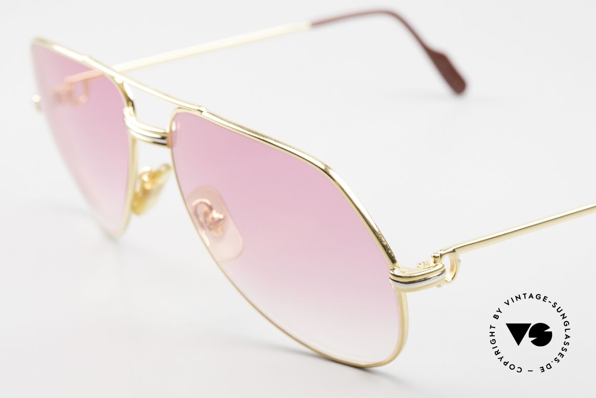 Cartier Vendome LC - M Die Rosarote 80er Luxusbrille, Gläser in pink-Verlauf, um alles rosarot sehen zu können, Passend für Herren und Damen