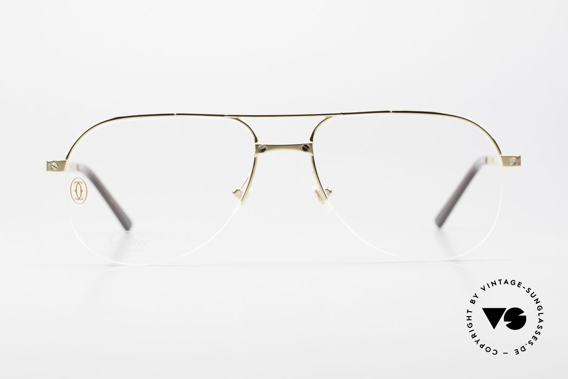 Cartier Santos De Cartier Titan Brille Nylor Halbrand, halb randlose Nylor-Fassung; pure TITANIUM!, Passend für Herren