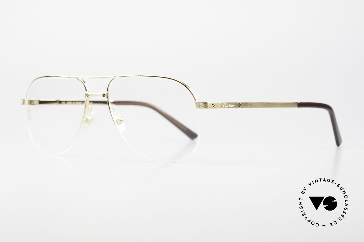 Cartier Santos De Cartier Titan Brille Nylor Halbrand, markante Brillenfassung; absolute Top-Qualität, Passend für Herren