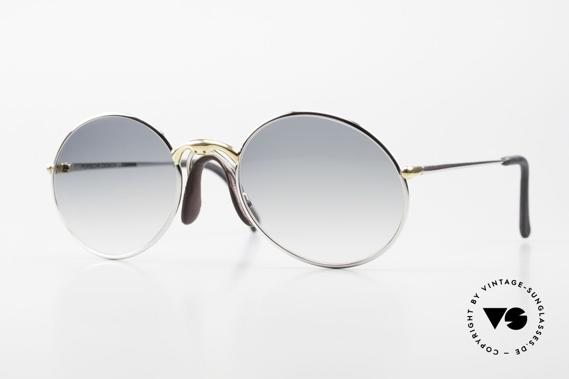 Porsche 5658 - S Runde 1990er Brille Bicolor, runde 90er Jahre Porsche Design Luxus-Sonnenbrille, Passend für Herren und Damen