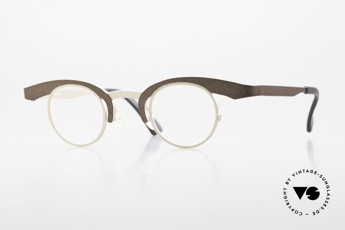 Theo Belgium O Designerbrille Titanium, interessante Damenbrille von Theo; true vintage, Passend für Damen