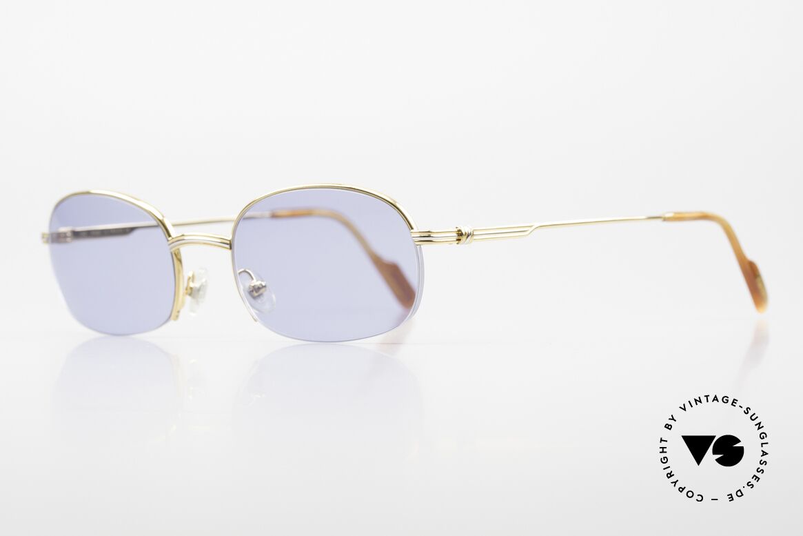 Cartier Nylor Luxus Sonnenbrille 90er, echtes Einzelstück (customized); halb rahmenlos, Passend für Herren und Damen
