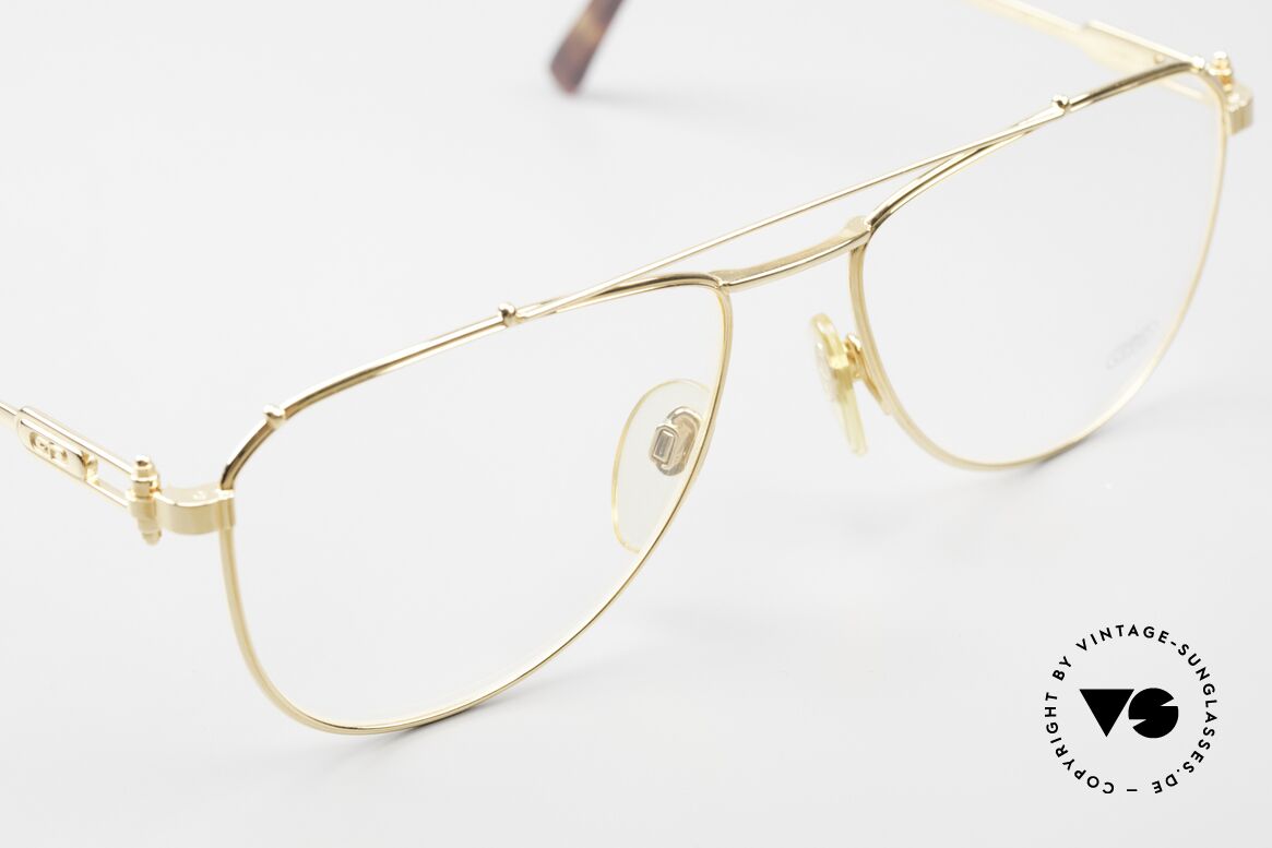 Gerald Genta Gold & Gold 03 Aviator Brille 24kt Vergoldet, ungetragenes Einzelstück mit Seriennummer, Gr. 59/17, Passend für Herren