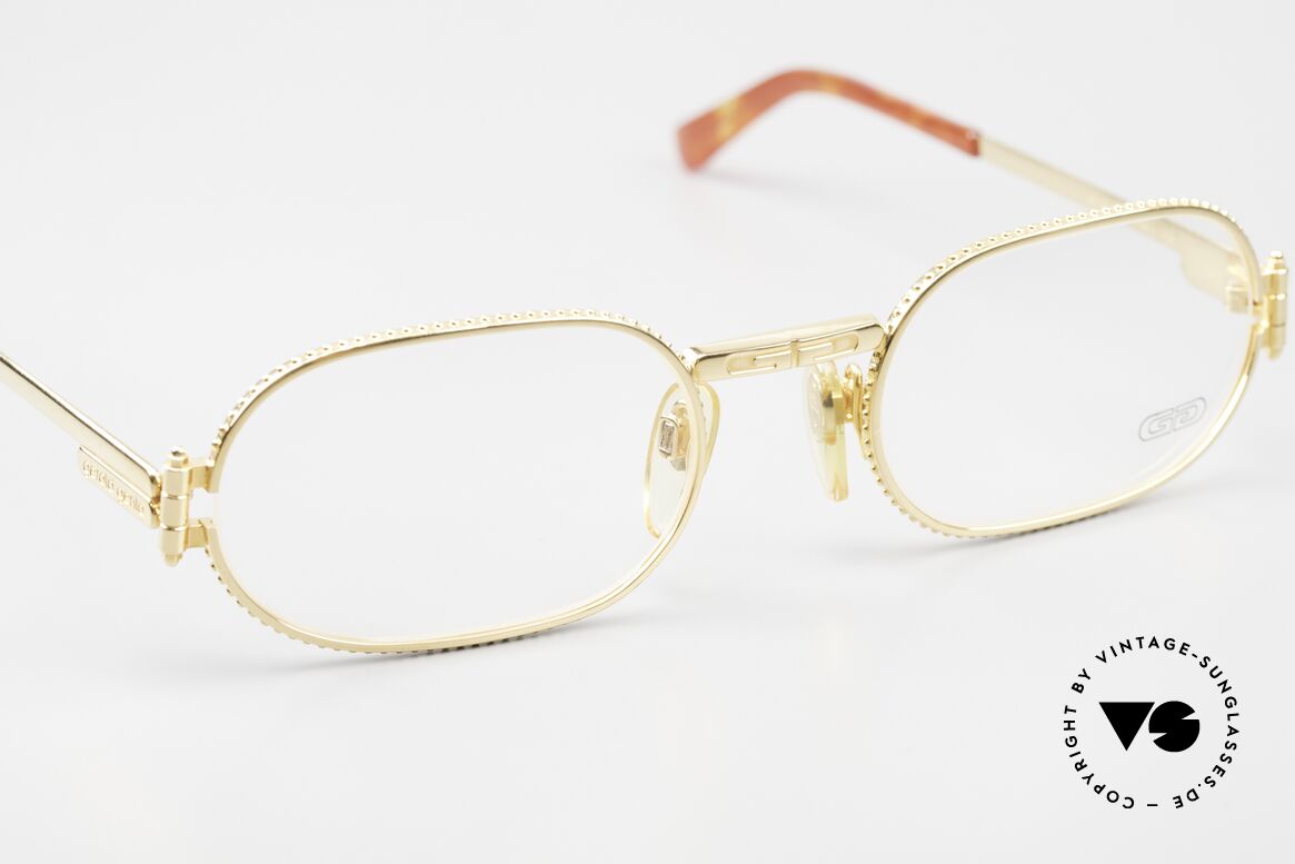 Gerald Genta Gefica 01 Damenbrille Herrenbrille 24kt, ungetragenes Einzelstück mit Seriennummer, Gr. 53/21, Passend für Herren und Damen