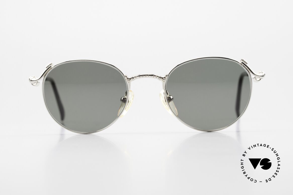 Jean Paul Gaultier 55-5105 Rare 90er Steampunk Brille, robustes Metallgestell mit genialen Bügeldetails, Passend für Herren und Damen