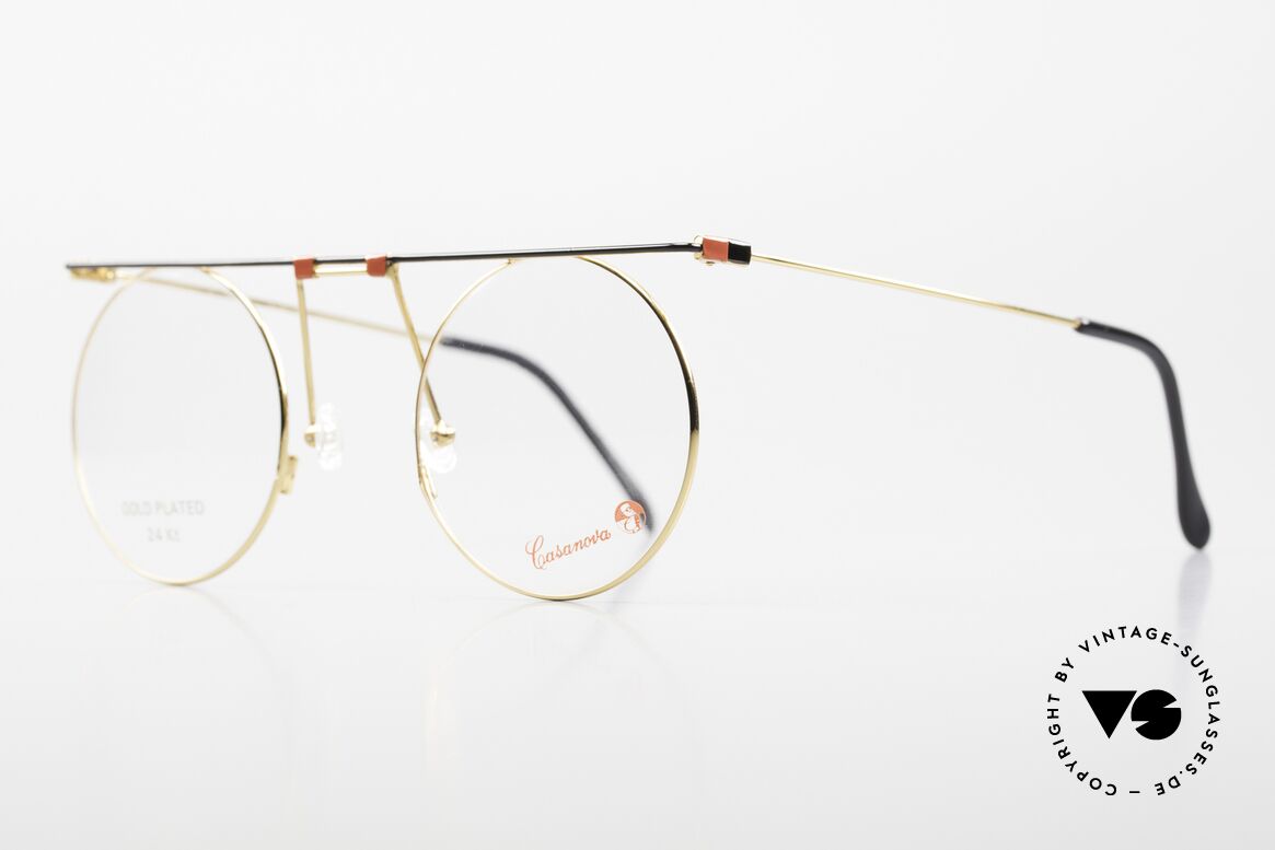 Casanova MTC 7 24kt Vergoldet Kunstbrille, begehrtes Sammlerstück; 24kt vergoldete Fassung, Passend für Herren und Damen