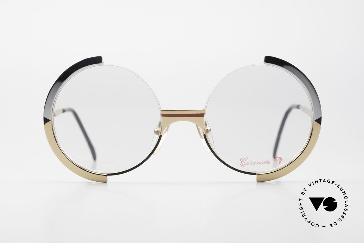 Casanova NM3 Runde Kunstbrille Unisex, sehr markante vintage Casanova Brillenfassung; 80er, Passend für Herren und Damen