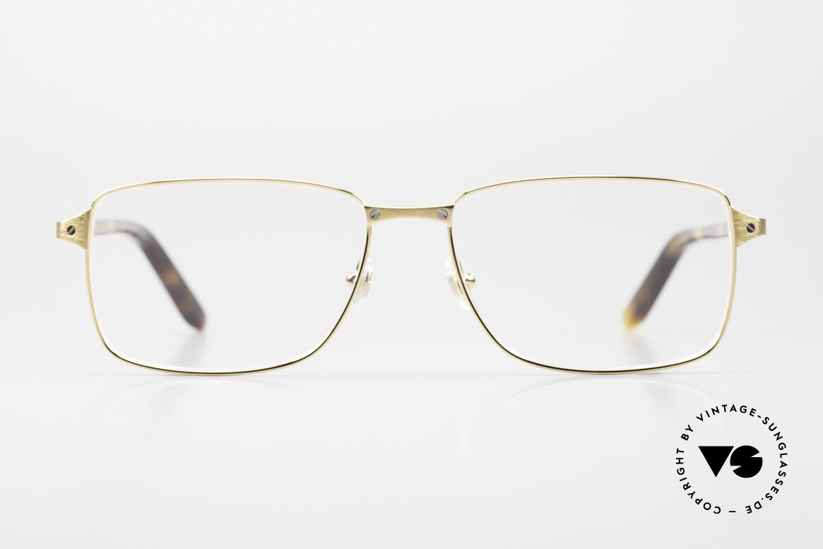 Cartier Core Range CT0040O Herren Luxusbrille Klassisch, Modell-Nr. CT0040O, color 004 (gold-havanna), Passend für Herren