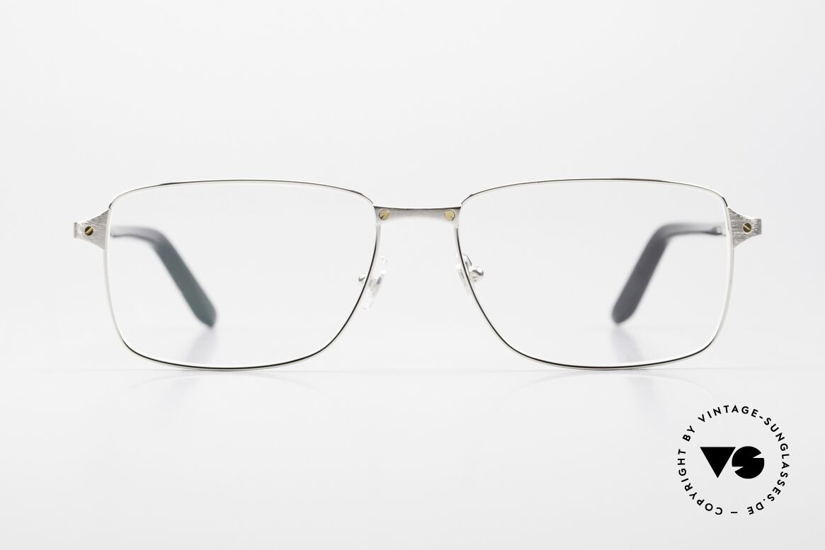 Cartier Core Range CT0040O Luxusbrille Klassisch Herren, Modell-Nr. CT0040O, color 005 (silber/schwarz), Passend für Herren