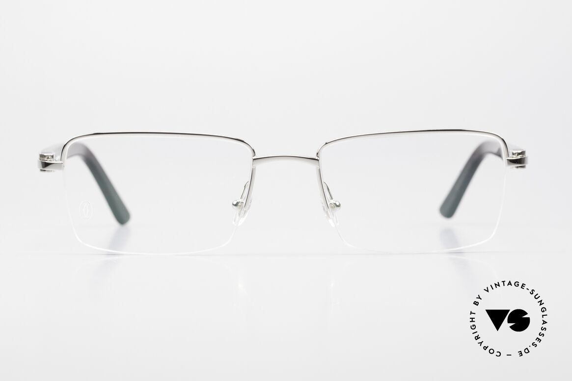 Cartier Core Range CT0042O Luxusbrille Klassisch Nylor, klassische Cartier Herrenbrille, halb rahmenlos, Passend für Herren