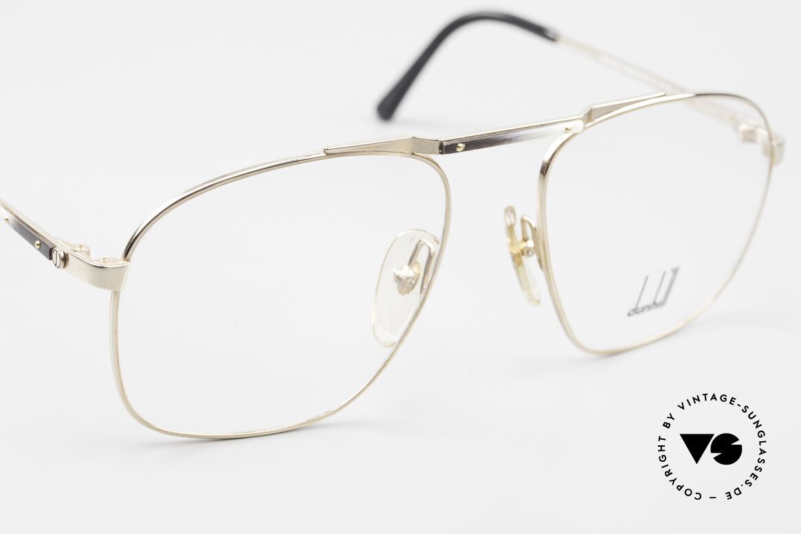 Dunhill 6046 80er Brille Horn-Applikationen, ungetragen; wie alle unsere vintage 80er Herrenbrillen, Passend für Herren