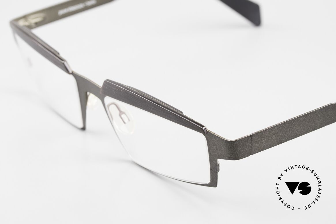 Theo Belgium Eye-Witness TV Pure Titanium & Horn Brille, Rahmen aus reinem Titanium mit Echthorn Applikationen, Passend für Herren