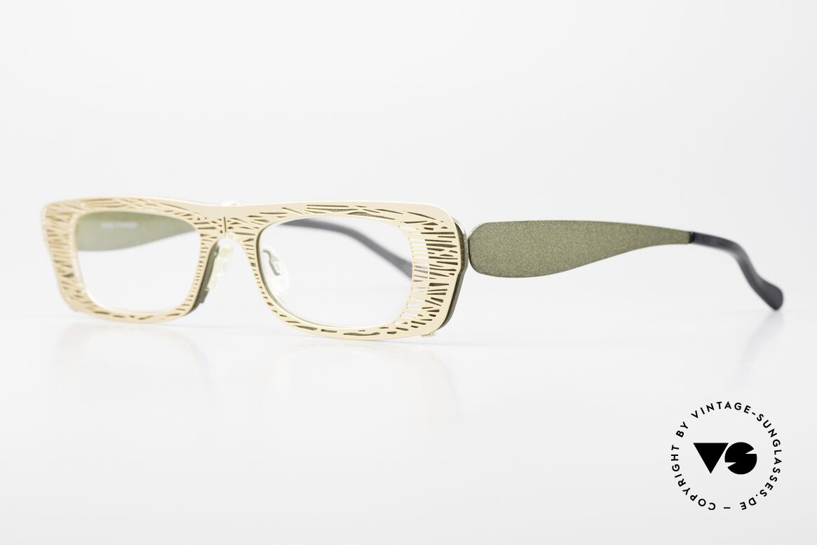 Theo Belgium Eye-Witness PJ Titanbrille Clip-On Front, in Wirklichkeit raffiniert gemacht; echte Designerbrille, Passend für Damen