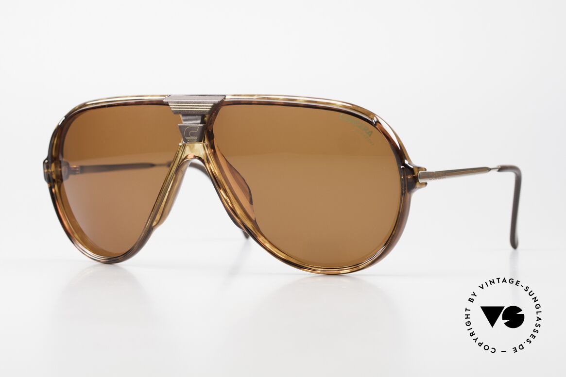 Carrera 5593 80er Aviator Sportsonnenbrille, sensationelle Carrera Sportsonnenbrille von 1988, Passend für Herren