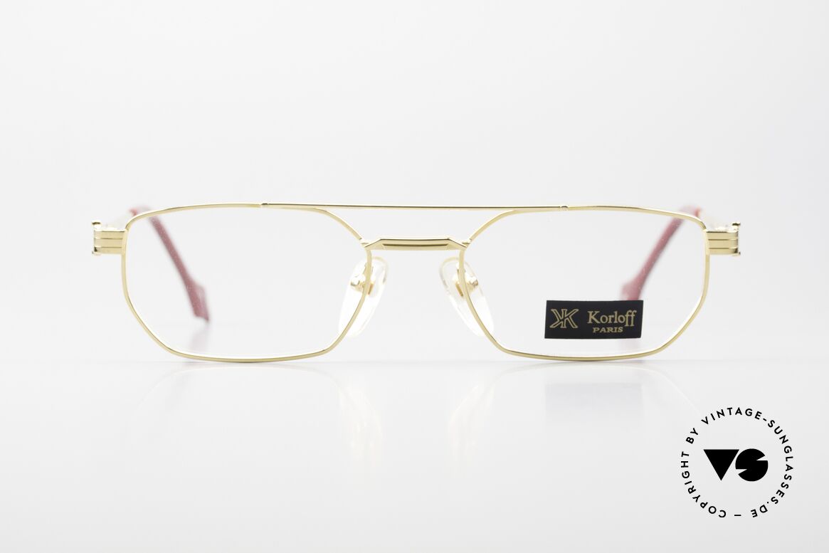 Korloff Paris K16 Vergoldete Titan Fassung, 90er Herrenbrille Korloff K16 vom Juwelier aus Paris, Passend für Herren