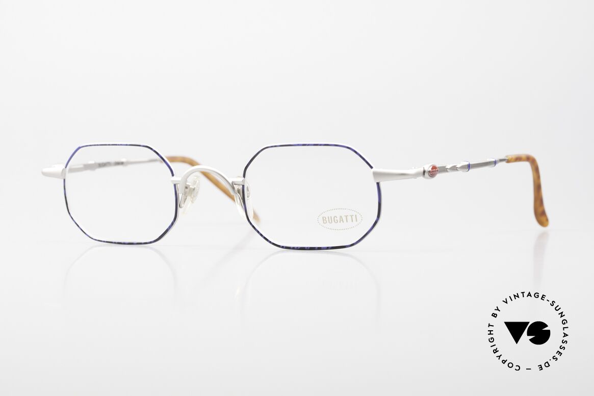 Bugatti 29938 Eckige Luxus Herrenbrille 90er, sehr elegante vintage BUGATTI Brillenfassung, Passend für Herren