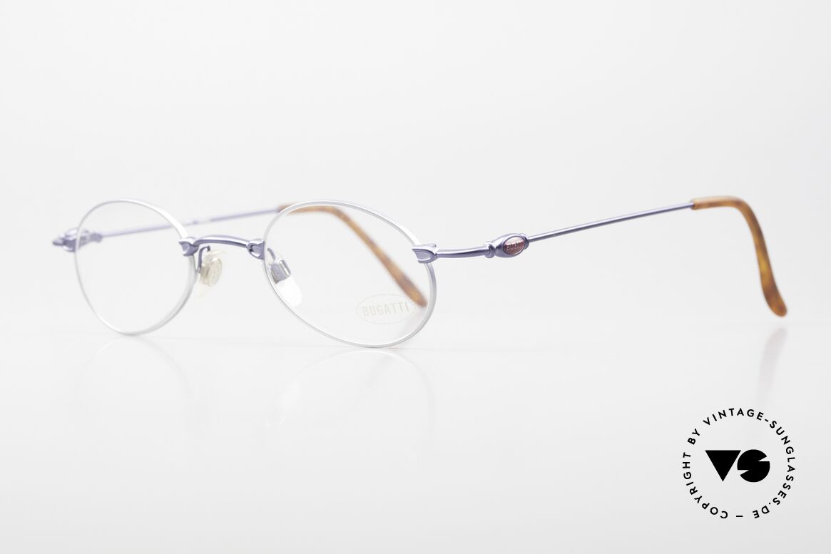 Bugatti 10764 Vintage 90er Brille Herren, klassische, zeitlose Brillenform (bicolor: blau & silber), Passend für Herren