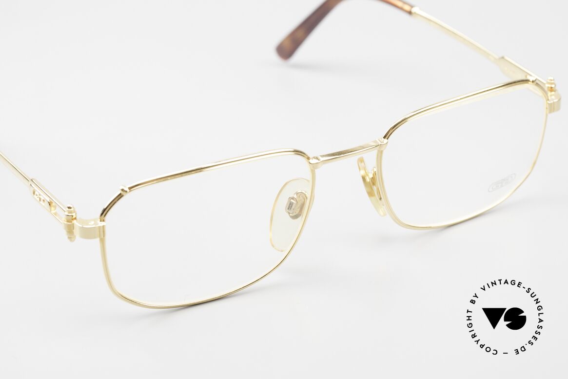 Gerald Genta Gold & Gold 04 90er Vintage Qualität Brille, ungetragenes Einzelstück mit Seriennummer, Gr. 54/19, Passend für Herren