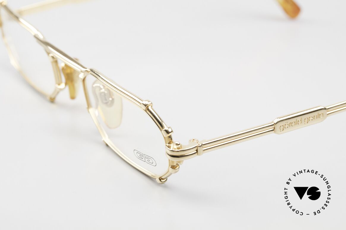 Gerald Genta Gold & Gold 02 24kt Vintage Brille Unisex, entsprechend hohe Qualität dieses 1990er Jahre Modells, Passend für Herren und Damen