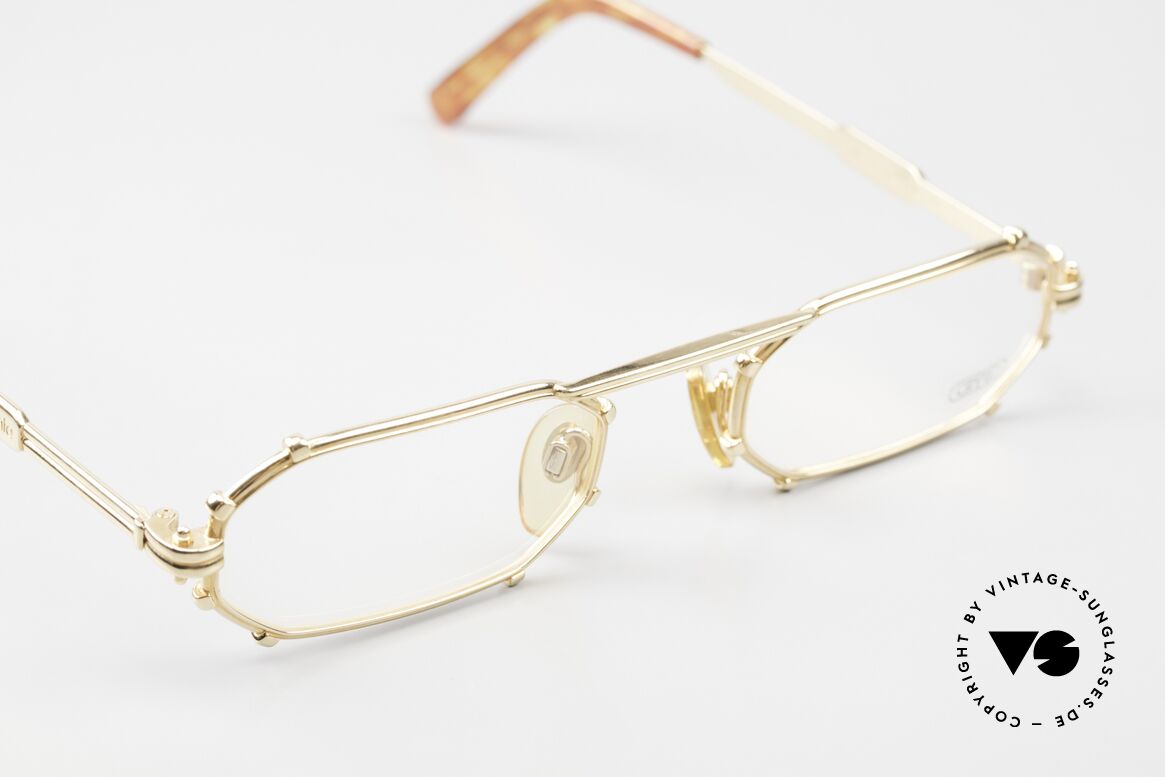 Gerald Genta Gold & Gold 02 24kt Vintage Brille Unisex, ungetragenes Einzelstück mit Seriennummer, Gr. 51/22, Passend für Herren und Damen