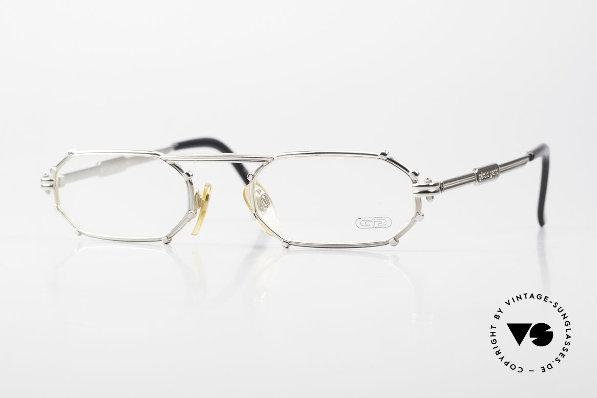 Gerald Genta Gold & Gold 02 Vintage Brille Achteckig 90er, Gérald Genta: eher bekannt für außergewöhnliche Uhren, Passend für Herren und Damen