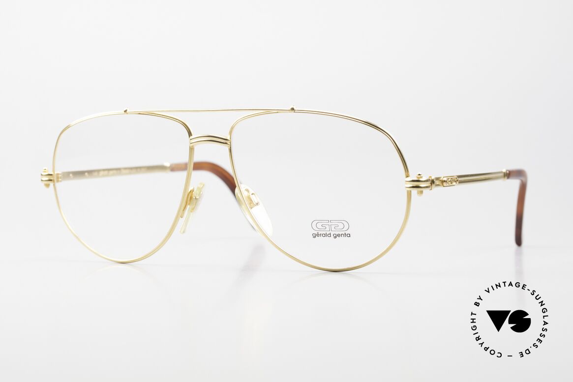 Gerald Genta New Classic 22 Herrenbrille Pilotenstil 24kt, vintage Luxus-Brille im Aviator-Stil von Gérald Genta, Passend für Herren