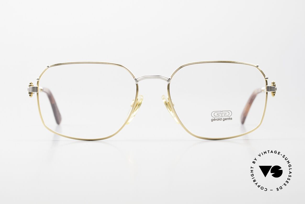 Gerald Genta Gold & Gold 08 90er Vintage Luxus Brille, Gérald Genta: eher bekannt für außergewöhnliche Uhren, Passend für Herren