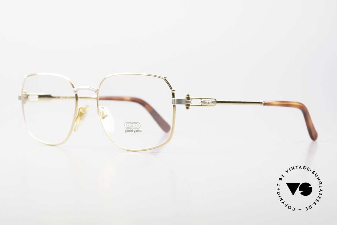 Gerald Genta Gold & Gold 08 90er Vintage Luxus Brille, entwarf u.a. die „GRANDE Sonnerie“ (Preis: ca. $1 Mio.), Passend für Herren