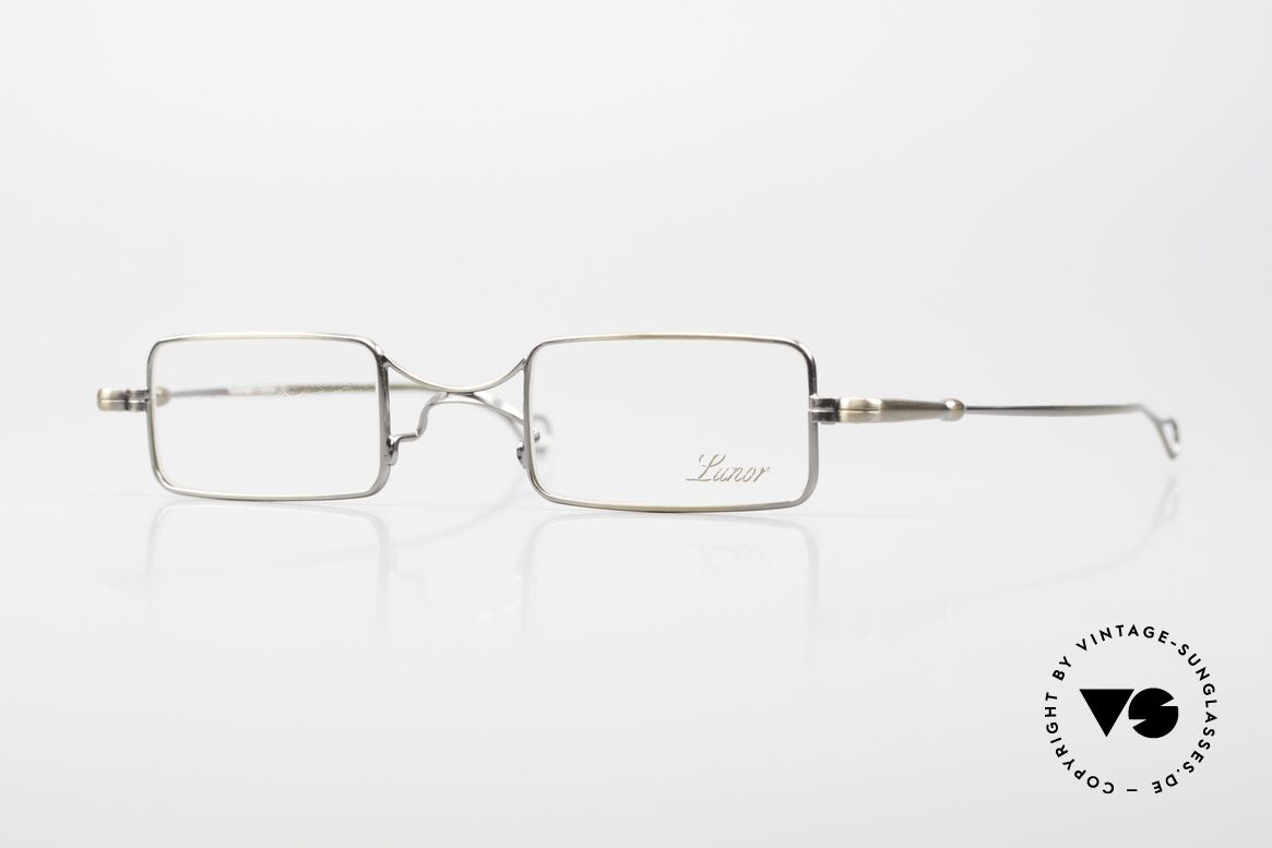 Lunor X-Bridge Square Edle Brille in Antik Gold, LUNOR = ehrliches Handwerk mit Liebe zum Detail, Passend für Herren und Damen