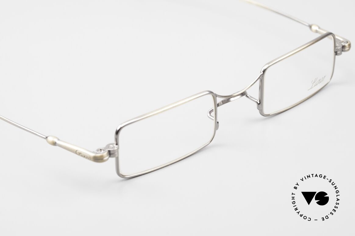 Lunor X-Bridge Square Edle Brille in Antik Gold, aufwändige Galvanik in antik-gold; sehr besonders, Passend für Herren und Damen