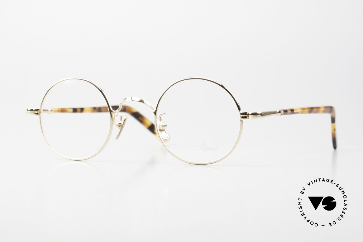 Lunor VA 110 Runde Unisexbrille Gold, alte LUNOR Brille aus der 2012er Brillenkollektion, Passend für Herren und Damen